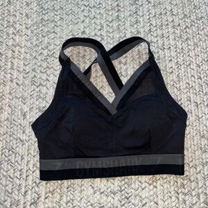 Gymshark Black Sports Bra with Gray Straps